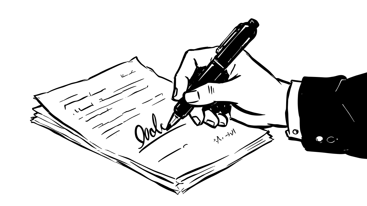 Illustratie van een handtekening bij finale kwijting in een VSO